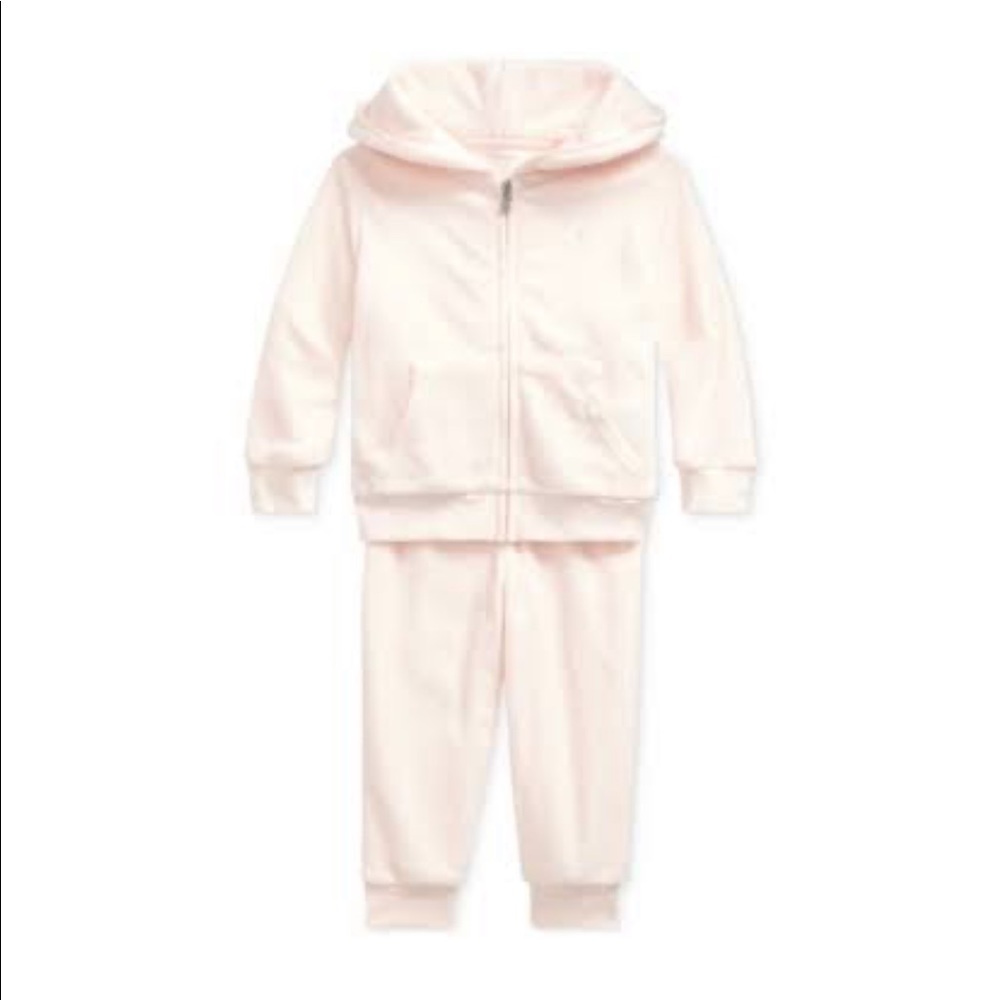 Ralph Lauren pink velour sweatsuit 24M